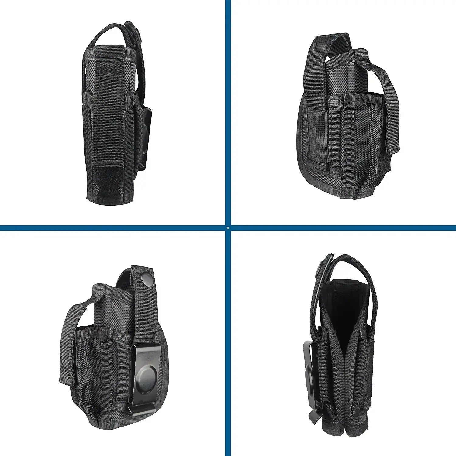 LQ17238-Compact Tactical Concealed Carry Pistol Holster (5.5” Height, Belt Clip & Spare Mag Pocket)