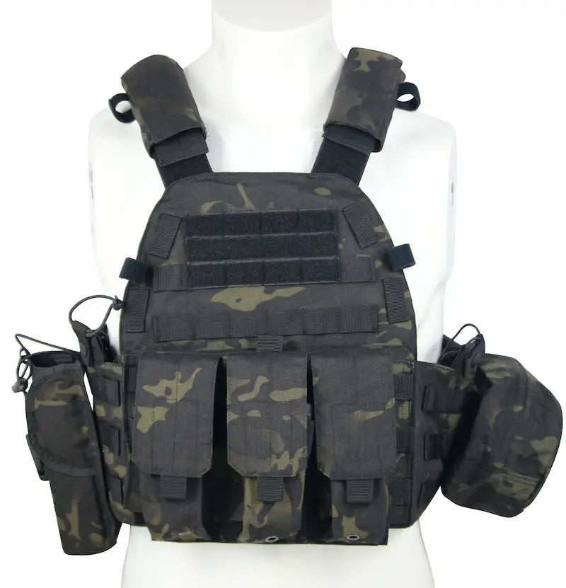 NPC21010-Modular Tactical MOLLE Plate Carrier Vest (Complete Pouch Kit)