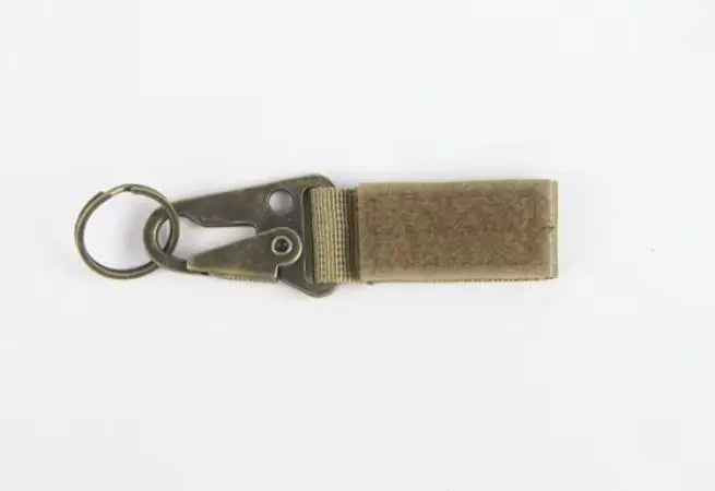 LT20034-Tactical MOLLE Metal Carabiner Keychain (Velcro Belt Clip, 2-Pack)