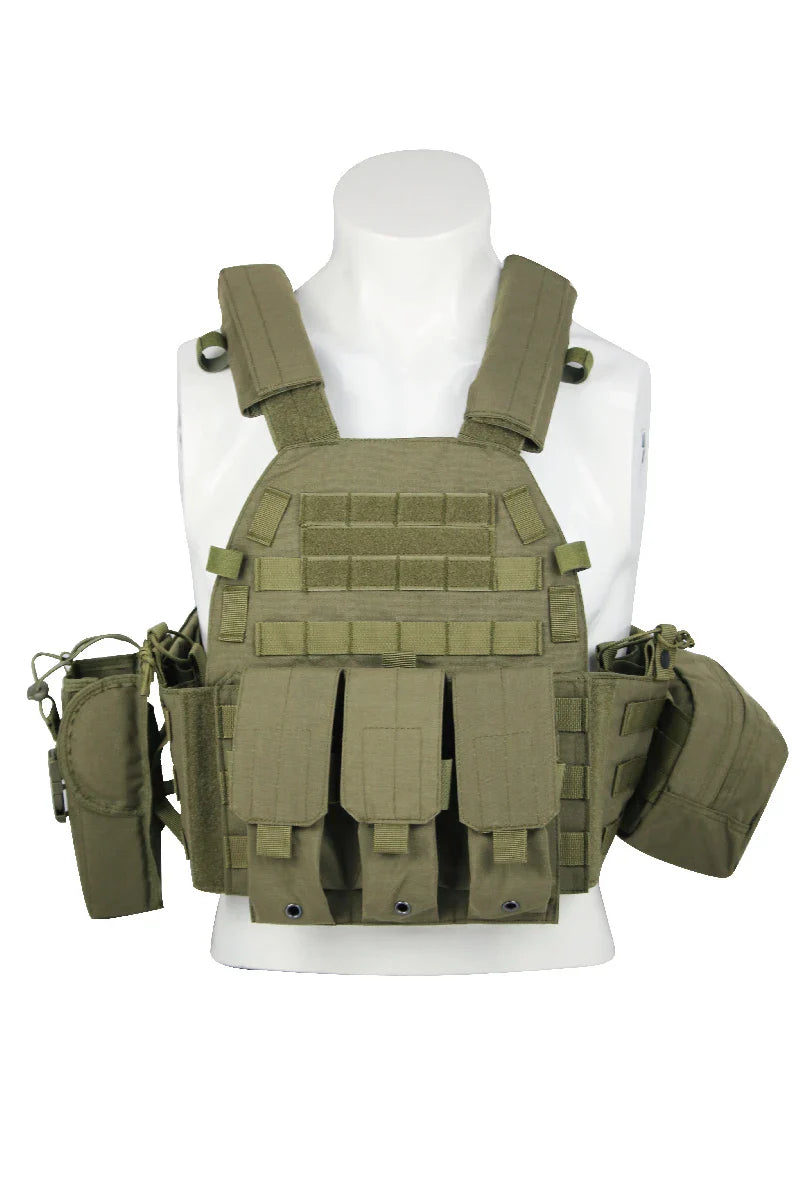 NPC21010-Modular Tactical MOLLE Plate Carrier Vest (Complete Pouch Kit)