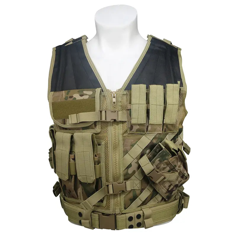 LQ11015-Multi-Pocket Mesh Ventilated Men Tactical Vest (Adjustable Straps)