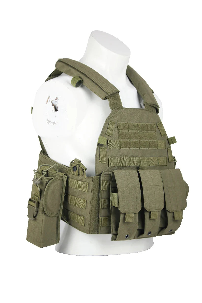 NPC21010-Modular Tactical MOLLE Plate Carrier Vest (Complete Pouch Kit)