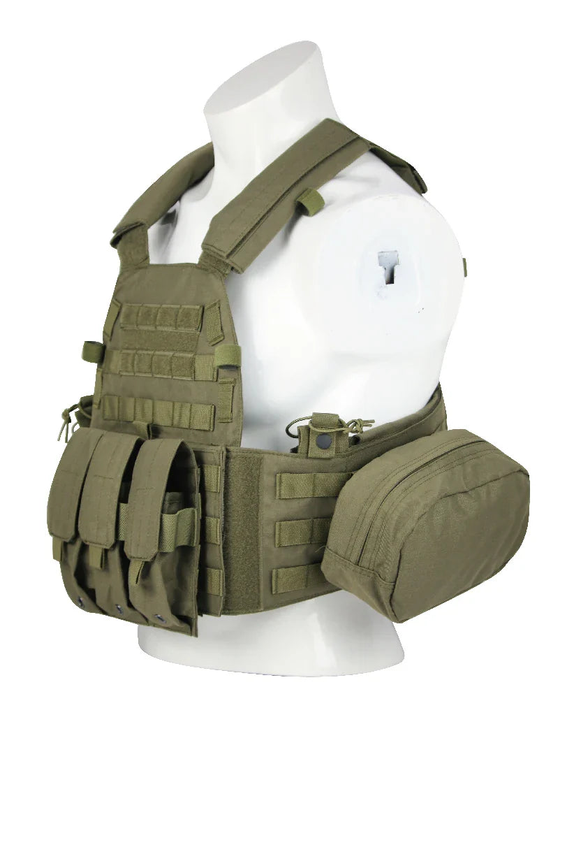 NPC21010-Modular Tactical MOLLE Plate Carrier Vest (Complete Pouch Kit)