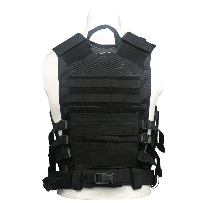LQ11015-Multi-Pocket Mesh Ventilated Men Tactical Vest (Adjustable Straps)