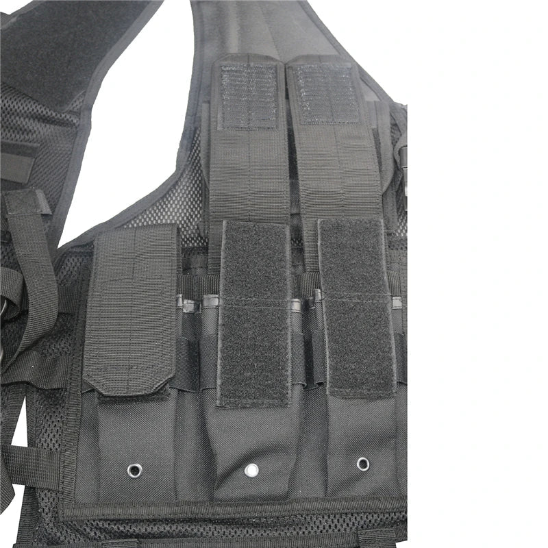 LQ11015-Multi-Pocket Mesh Ventilated Men Tactical Vest (Adjustable Straps)