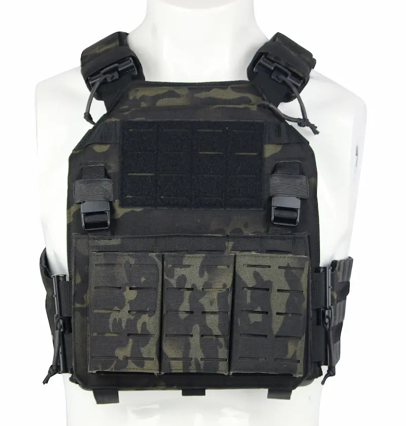 NPC21009-Quick-Release MOLLE Tactical Plate Carrier Vest (Laser-Cut Mag Pouches)