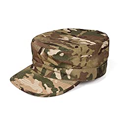 RX18035-Military Style Flat Top Army Cap (Multiple Camo & Solid Colors)