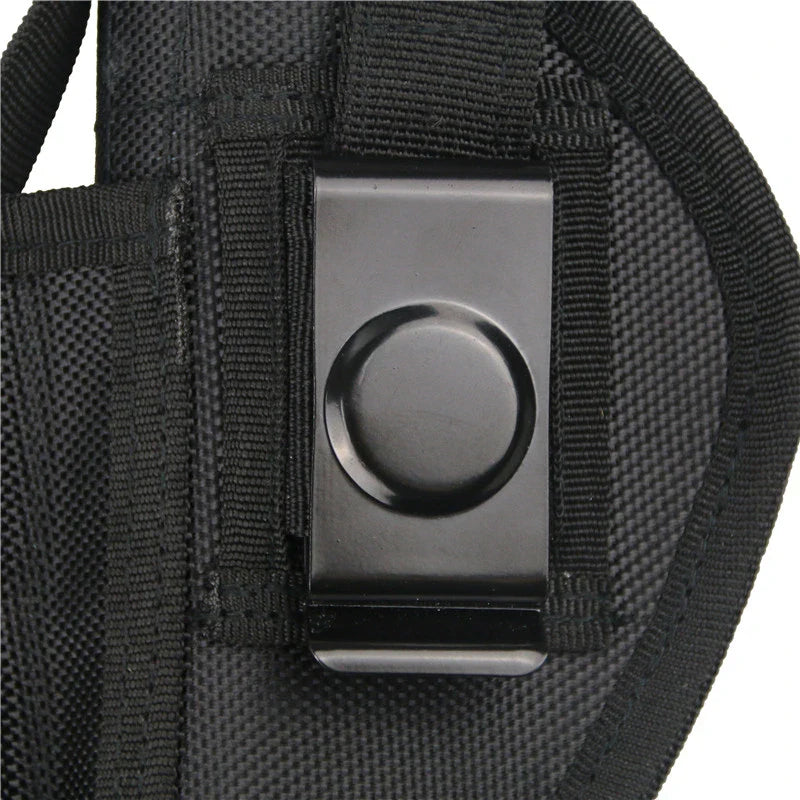 LQ17242-Right-Handed Tactical Pistol Holster (Spare Mag Pocket & Belt Clip)