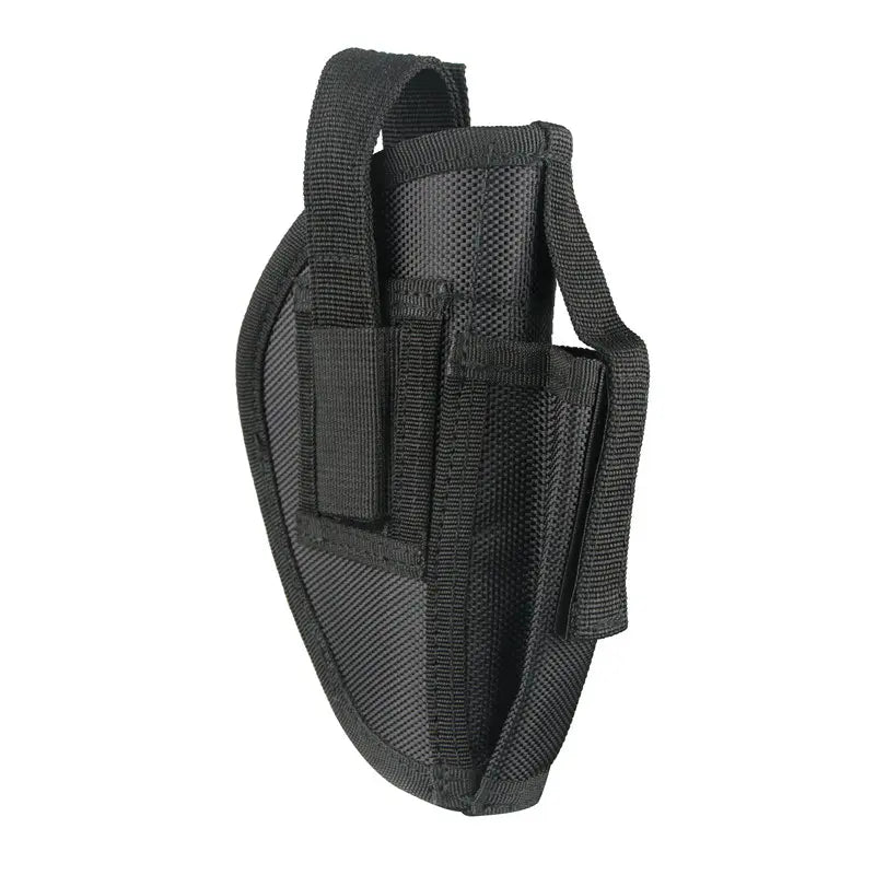 LQ17242-Right-Handed Tactical Pistol Holster (Spare Mag Pocket & Belt Clip)