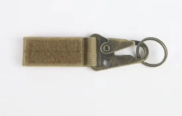 LT20034-Tactical MOLLE Metal Carabiner Keychain (Velcro Belt Clip, 2-Pack)