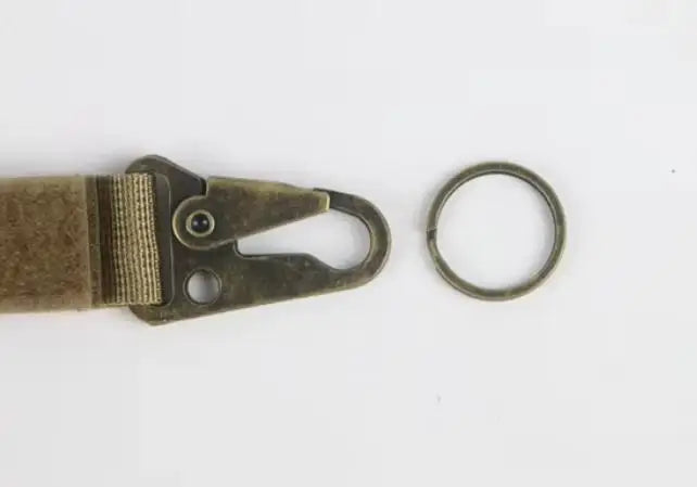 LT20034-Tactical MOLLE Metal Carabiner Keychain (Velcro Belt Clip, 2-Pack)