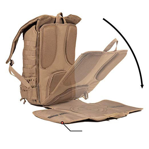LQ17052B-Multi-Purpose Tactical Diaper Bag (MOLLE Webbing, Built-in Changing Mat, 28.84L)