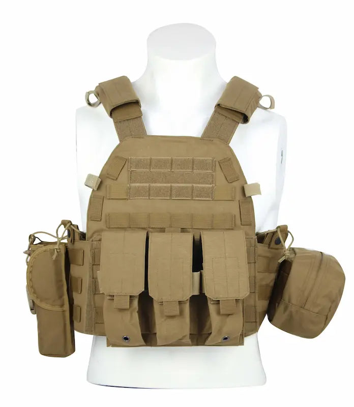 NPC21010-Modular Tactical MOLLE Plate Carrier Vest (Complete Pouch Kit)