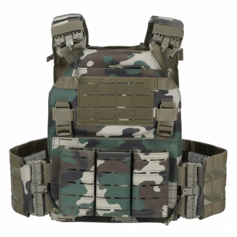 NPC21009-Quick-Release MOLLE Tactical Plate Carrier Vest (Laser-Cut Mag Pouches)